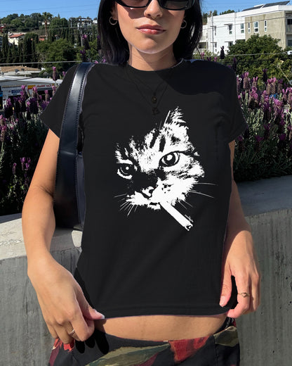 Smoking Cat Baby Tee