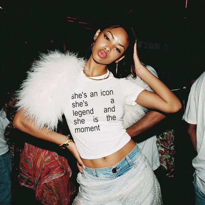 She's an Icon, She's a Legend, & She Is The Moment Baby Tee